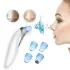 Вакуумный очиститель Derma suction DS Vacuum для профессиональной чистки кожи и пор лица - легкий компактный удобный прибор в использовании + 4 насадки, Белый