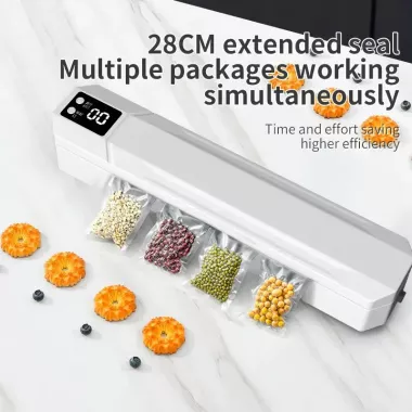 Вакуумный упаковщик пакетов Vacuum Sealer / Автоматический бытовой вакууматор с пакетами, вакуумайзер для упаковки и хранения пищи Вакуумный упаковщик пакетов Vacuum Sealer / Автоматический бытовой вакууматор с пакетами, вакуумайзер для упаковки и хранения пищи
