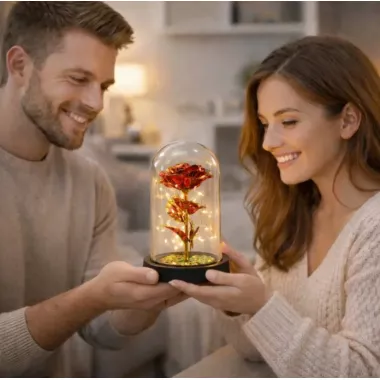 Вечная роза в колбе с подсветкой 21 см, на батарейках RED GOLD Вечная роза в колбе с подсветкой 21 см, на батарейках RED GOLD