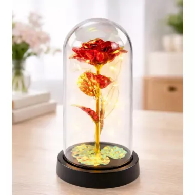 Вечная роза в колбе с подсветкой 21 см, на батарейках RED GOLD Вечная роза в колбе с подсветкой 21 см, на батарейках RED GOLD