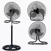 Вентилятор 3 в1 Wimpex 1807 Черно - Серебристый напольный настольный настенный охладитель с 3 скоростями