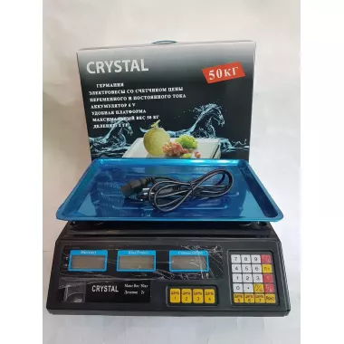 Ваги Crystal 50 kg електронні настільні ваги з калькулятором торговi Ваги Crystal 50 kg електронні настільні ваги з калькулятором торговi