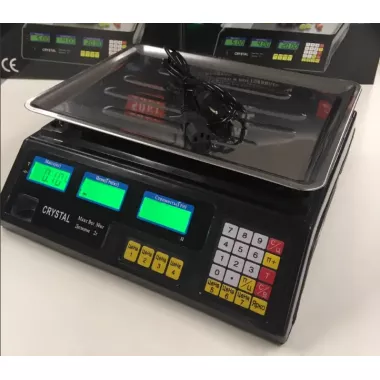 Ваги Crystal 50 kg електронні настільні ваги з калькулятором торговi Ваги Crystal 50 kg електронні настільні ваги з калькулятором торговi