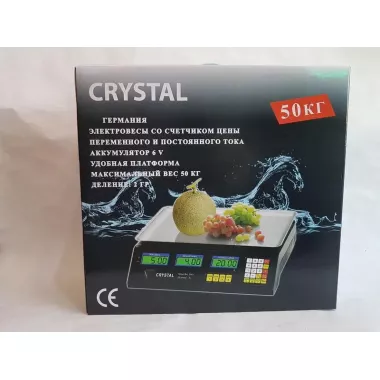 Ваги Crystal 50 kg електронні настільні ваги з калькулятором торговi Ваги Crystal 50 kg електронні настільні ваги з калькулятором торговi