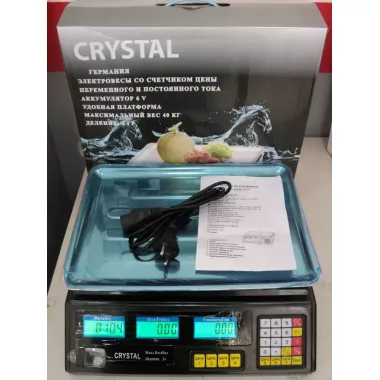 Ваги Crystal 50 kg електронні настільні ваги з калькулятором торговi Ваги Crystal 50 kg електронні настільні ваги з калькулятором торговi