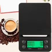 Ваги з таймером для кави Yieriy електронні для бариста з гумовим килимком / ваги настільні для кав'ярні, будинки, ресторанів