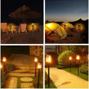 60см Водонепроницаемый садовый фонарь на солнечной батарее уличный светодиодный светильник на солнечной батарее с эффектом пламени Solar flame led light sensor activated