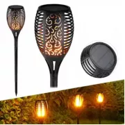 60см Водонепроницаемый садовый фонарь на солнечной батарее уличный светодиодный светильник на солнечной батарее с эффектом пламени Solar flame led light sensor activated