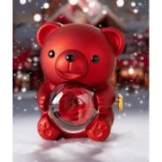 Скринька-ведмідь, що обертається, з трояндою в колбі