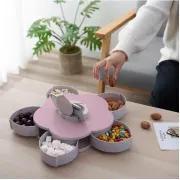Вращающаяся складная двухъярусная конфетница SUNROZ Flower Candy Box для конфет и фруктов