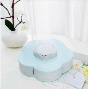 Вращающаяся складная двухъярусная конфетница SUNROZ Flower Candy Box для конфет и фруктов