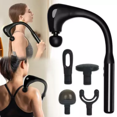 Выгнутый перкуссионный массажер для самостоятельного массажа тела и мышц JA-G4 ударный массажер