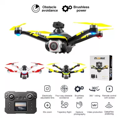 XKJ K15MAX Бездротовий дрон з екранним пультом дистанційного керування FPV-камерою, оптичним позиціонуванням та системою керування XKJ K15MAX Бездротовий дрон з екранним пультом дистанційного керування FPV-камерою, оптичним позиціонуванням та системою керування