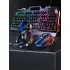 Игровой комплект клавиатура и мышь наушники коврик 4в1 Linmoni TF-400 Kit с RGB подсветкой для геймеров