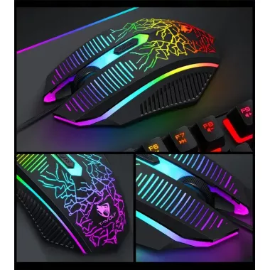 Игровой комплект клавиатура и мышь наушники коврик 4в1 Linmoni TF-400 Kit с RGB подсветкой для геймеров