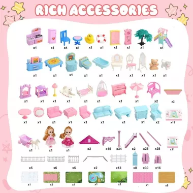 Игровой набор / Кукольный домик с мебелью и куклами Princess Home