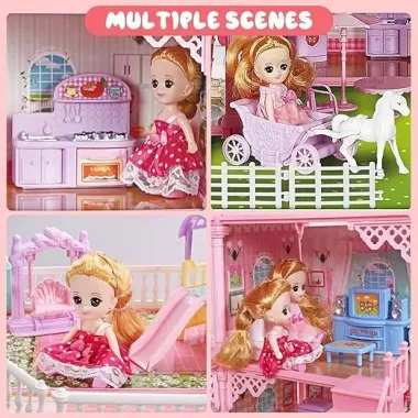 Игровой набор / Кукольный домик с мебелью и куклами Princess Home