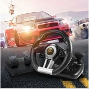 Игровой руль PXN V3 Pro с педалями и двойной вибрацией для ПК на присосках Черный