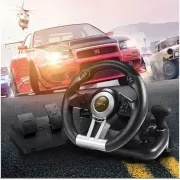 Игровой руль PXN V3 Pro с педалями и двойной вибрацией для ПК на присосках Черный