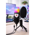 Игровой микрофон для ПК и приставки с RGB подстветкой / Микрофон конденсаторный с поп-фильтром на подставке для блоггеров Игровой микрофон для ПК и приставки с RGB подстветкой / Микрофон конденсаторный с поп-фильтром на подставке для блоггеров