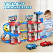 Игрушечный трек парковки Childrens Rail Car MH2004 Щенячий патруль 75 деталей 3 машинки