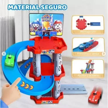 Игрушечный трек парковки Childrens Rail Car MH2004 Щенячий патруль 75 деталей 3 машинки