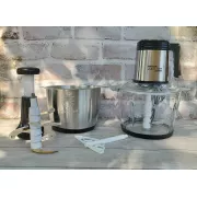 Измельчитель кухонный Zepline ZP-00219 комплект с 2 чашами стекло и металлическая 3.2 л чоппер 3000 Вт