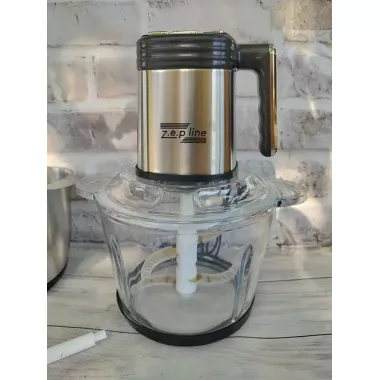 Измельчитель кухонный Zepline ZP-00219 комплект с 2 чашами стекло и металлическая 3.2 л чоппер 3000 Вт