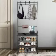 Залізна вішалка для одягу + підставка для взуття, 2 в одному, 4 полиці