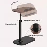 Журнальный столик с регулировкой высоты и оборотом 360° с наклоном Темное-дерево