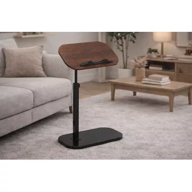 Журнальный столик с регулировкой высоты и оборотом 360° с наклоном Темное-дерево