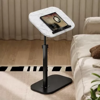 Журнальный столик с регулировкой высоты и оборотом 360° с наклоном Мрамор