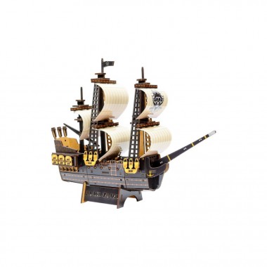 Деревянный 3D конструктор Пиратский корабль Puz-00928, 196 деталей