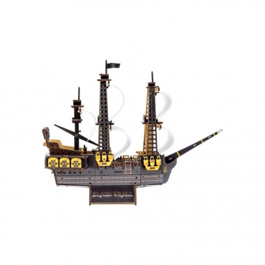 Деревянный 3D конструктор Пиратский корабль Puz-00928, 196 деталей