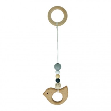 Детский деревянный грызунок "Птичка" MGZ-0410-1 с подвеской