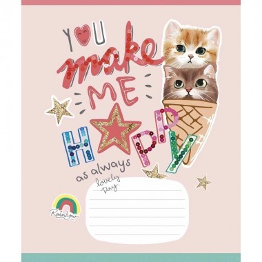 Тетрадь ученическая I love you 012-3295K-3 в клетку, 12 листов