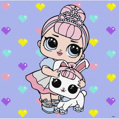 Картина по номерам "L.O.L. Surprise! TroopSurprise Crystal Queen With Crystal Bunny" KHO6289, 40х40 см