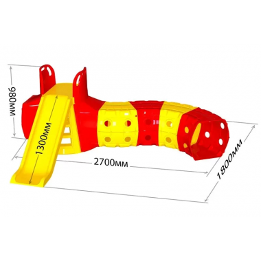 DOLONI-TOYS "Гірка з Тунелем" 01470/ (Жовто-червона 01470/2)