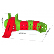 Дитяча Гірка з тунелем DOLONI-TOYS 01470 /, 3 різних кольори  Червоно-зелена