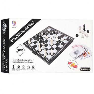 Магнітні шахи і шашки 9888A карти в комплекті