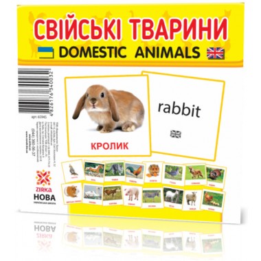 Карточки мини Домашние животные (110х110 мм) UA-ENG 65945