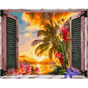 Картина по номерам Brushme Вид из окна на океан Мексики GX25623