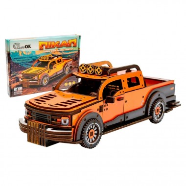 Деревянный 3D конструктор Пикап Puz-00931, 212 деталей