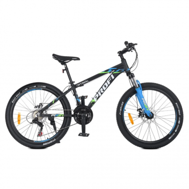 Велосипед OPTIMAL PROF1 G24OPTIMAL A24.4 24 д. Алюм.рама 13, SHIMANO 21SP, DB, FW TZ500, черн-голубой