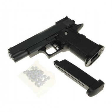 Игрушечный пистолет COLT1911PD с глушителем Galaxy G10А Металл, черный
