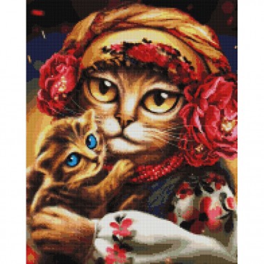Алмазная мозаика Семья котиков ©Марианна Пащук DBS1037, 40x50 см