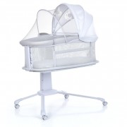 Дитяче ліжечко-люлька 3 в 1 Mastela 3328 приставна, музика, таймер, москітна сітка, білий
