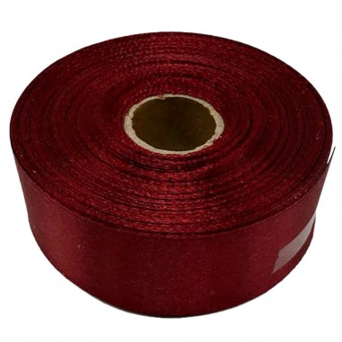 Атласна стрічка для рукоділля АБ-324, 2,5 см х 23 м, бордо