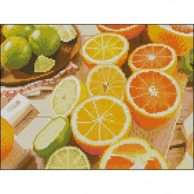 Алмазная мозаика без подрамника "Цитрусовые" ZAV3040-48, 30х40 см