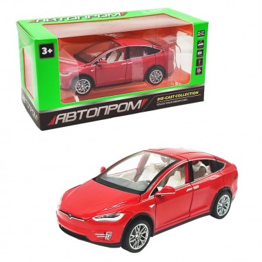 Машина металлическая 6603 (Tesla Model X) "АВТОПРОМ"  1:32 (Красный)